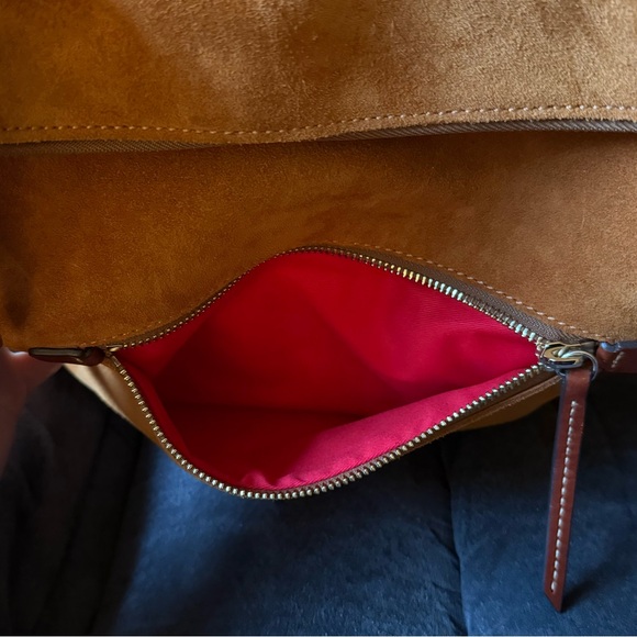 BNWT Dooney & Bourke Suede Large SacShoulder Bag in Honey Suede 🐝🍯♥️ - Picture 8 of 13